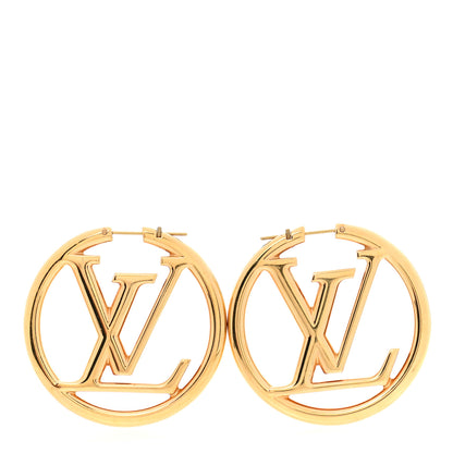 Louis Vuitton Metal Louise Hoop Earrings Gold 1 of 6