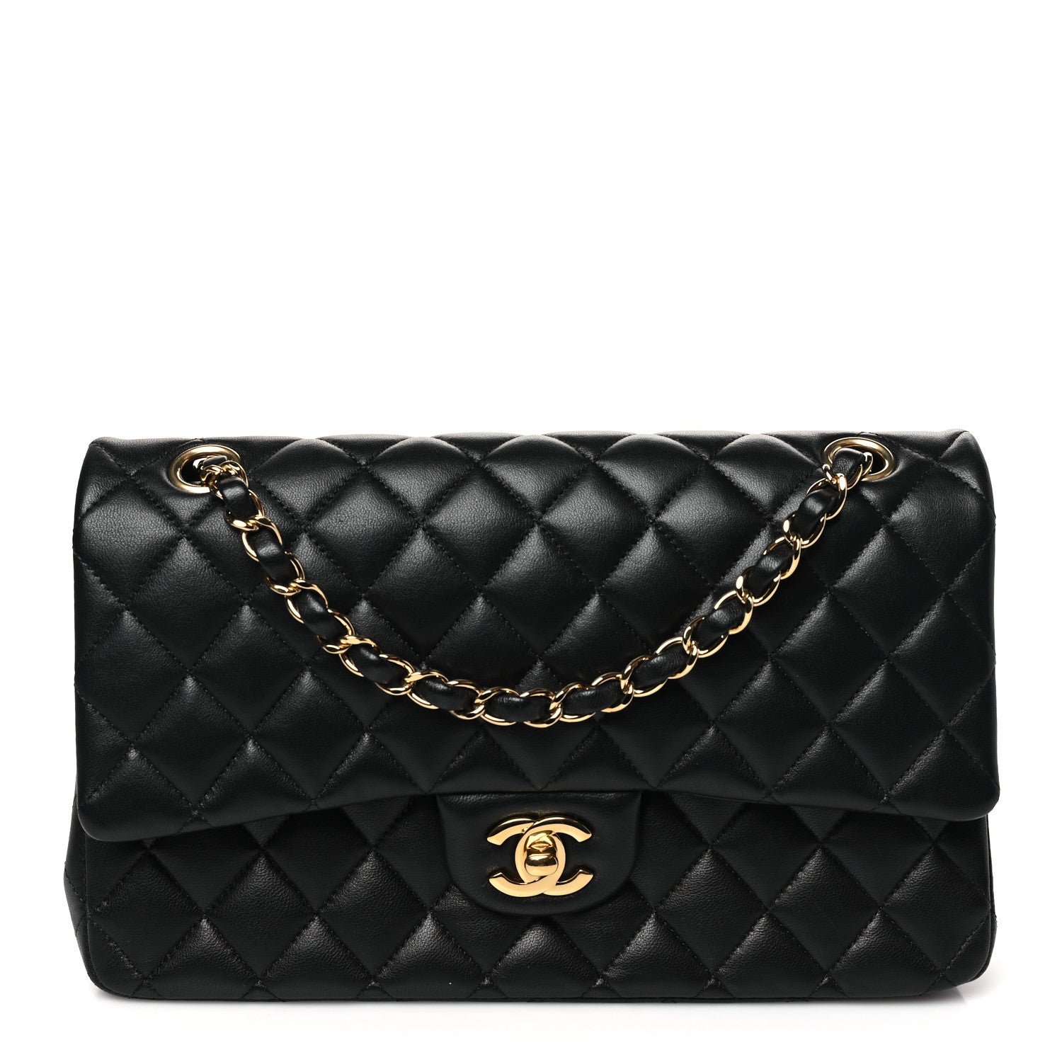 Chanel Lambskin Quilted Medium Double Flap Black 1 of 11