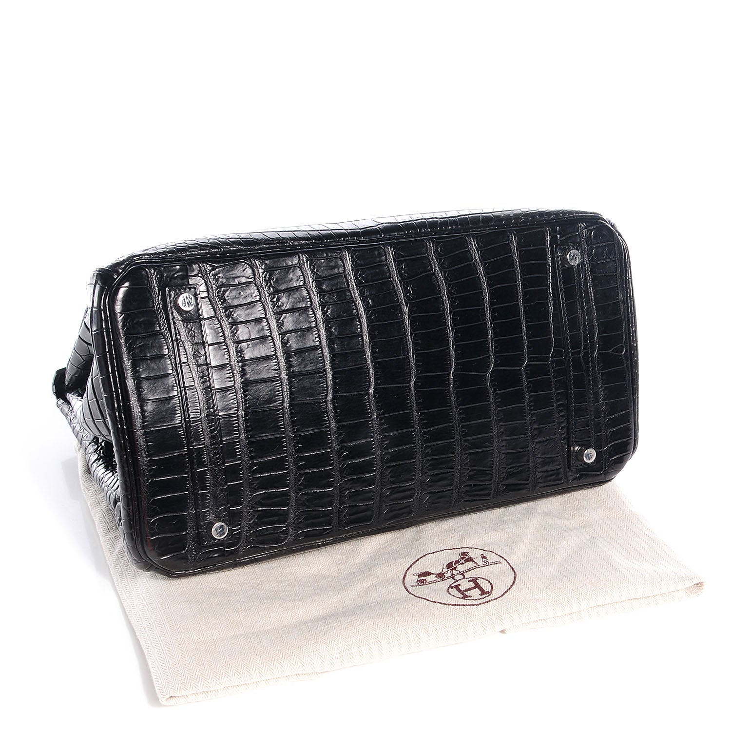 Hermes Matte Porosus Crocodile Birkin 35 Black 4 of 10