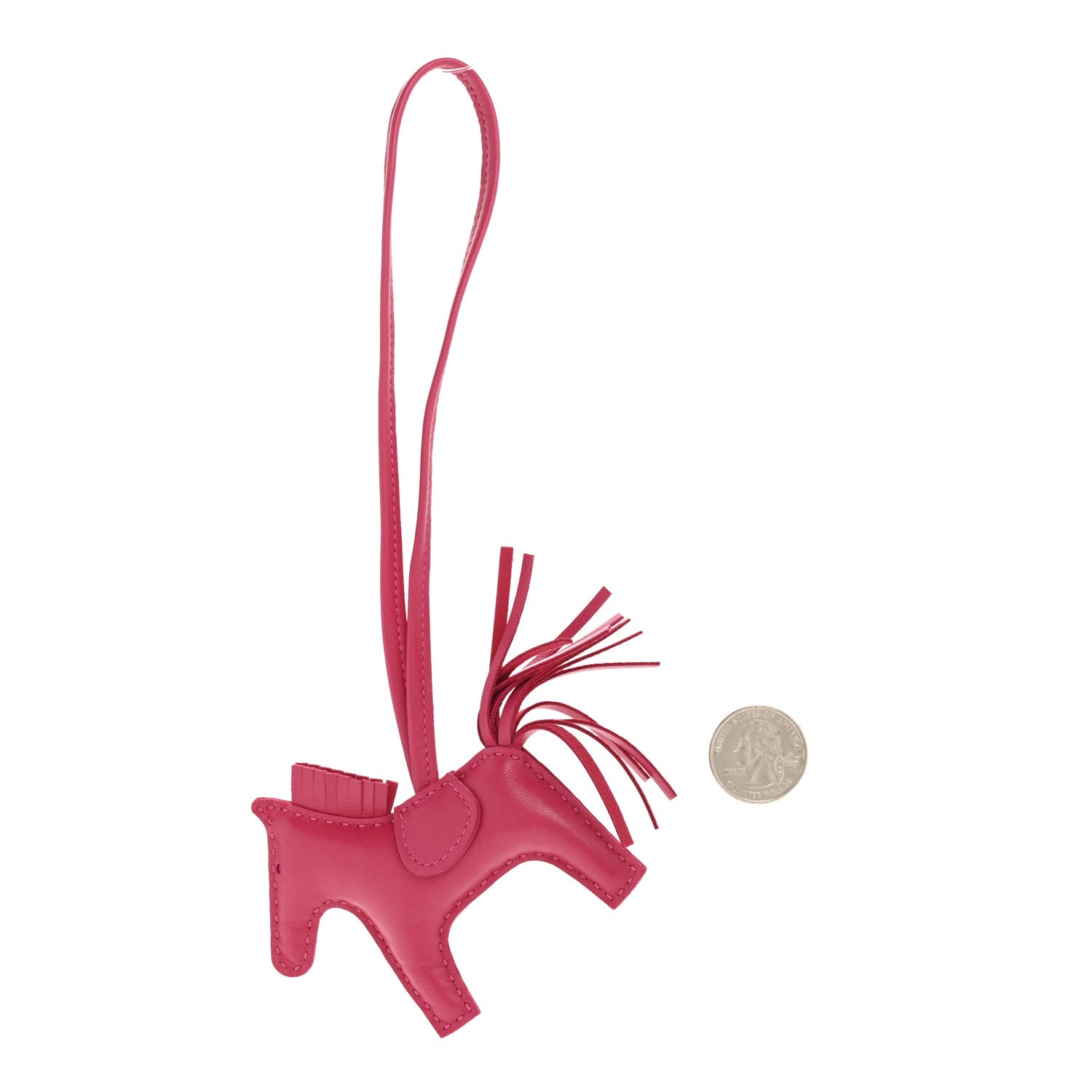 Hermes Milo Lambskin Grigri Rodeo Horse Bag Charm PM Rose Mexico 1 of 4