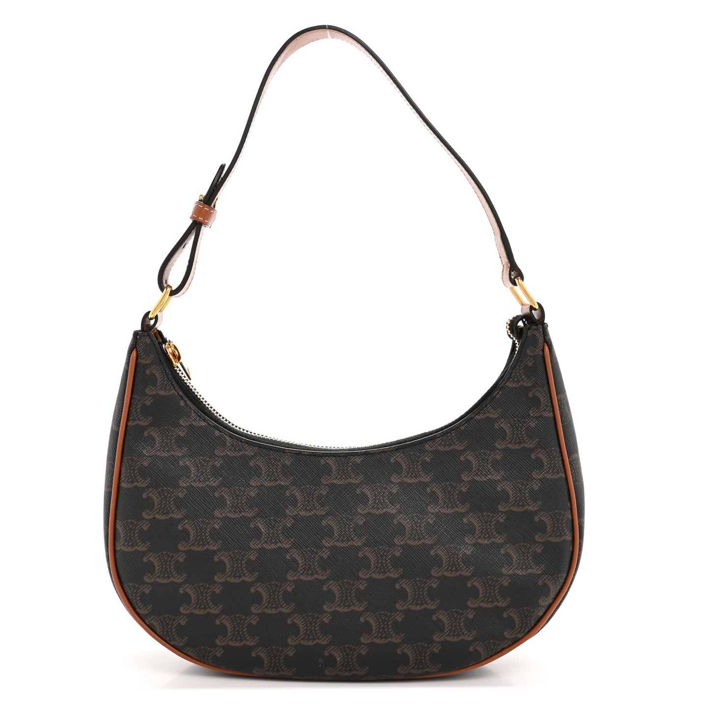 Triomphe Canvas Calfskin Ava Shoulder Bag Tan