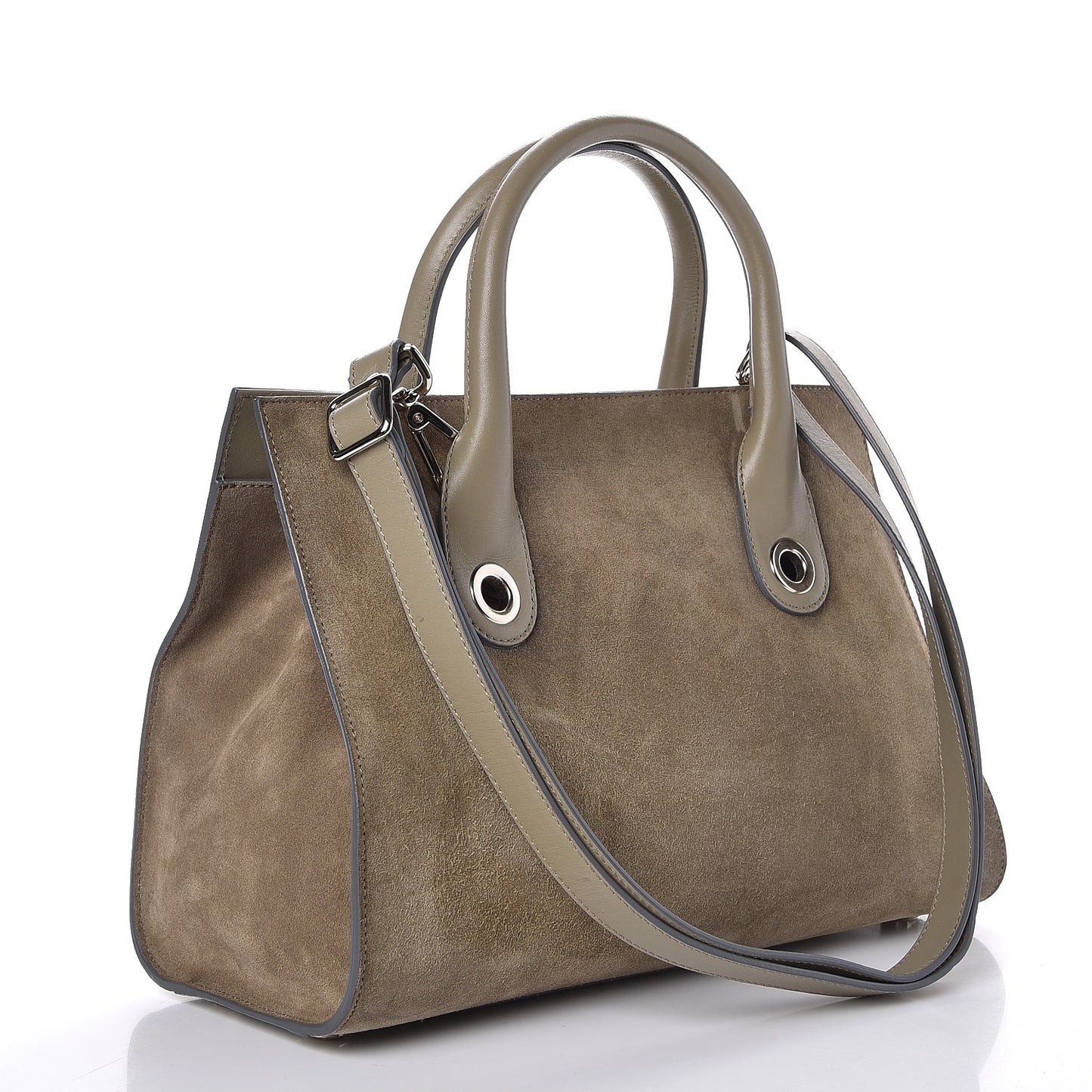 Suede Medium Riley Tote Light Khaki