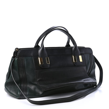 Chloe Calfskin Medium Alice Satchel Fir Green Black 2 of 4