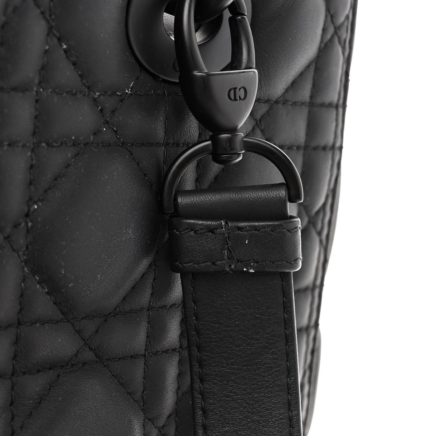 Ultra Matte Calfskin Cannage Medium Lady Dior Black