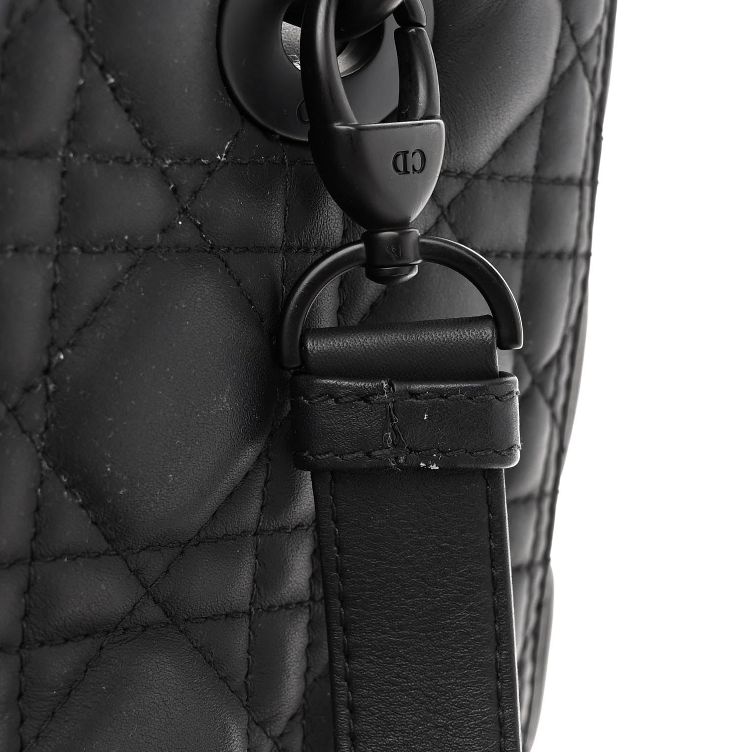 Christian Dior Ultra Matte Calfskin Cannage Medium Lady Dior Black 11 of 12