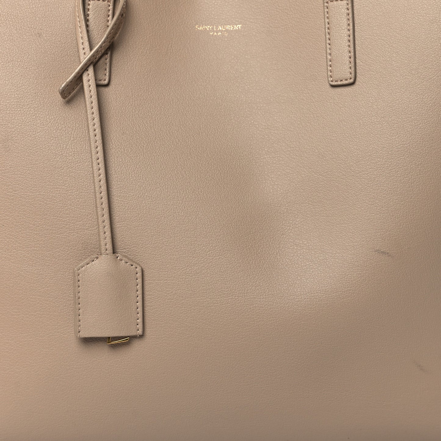 Calfskin Large Shopping Tote Dark Beige