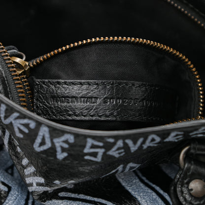 Balenciaga Agneau Arena Graffiti All Over Classic Hardware Mini City Black White 7 of 11