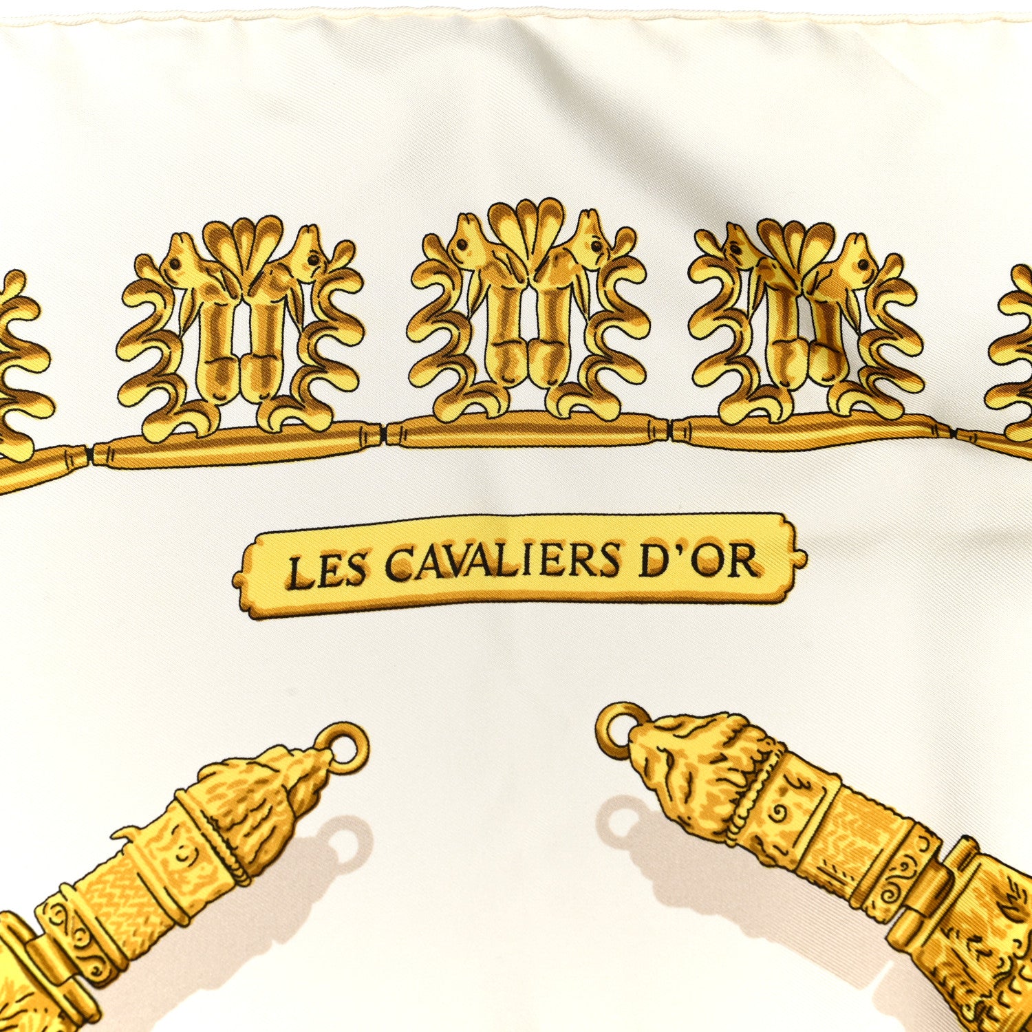 Hermes Silk Mousseline Les Cavaliers D'Or Scarf 90 5 of 6