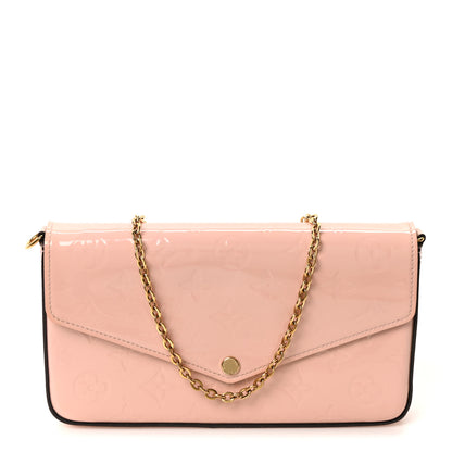 Louis Vuitton Vernis Felicie Chain Wallet Rose Ballerine 1 of 10