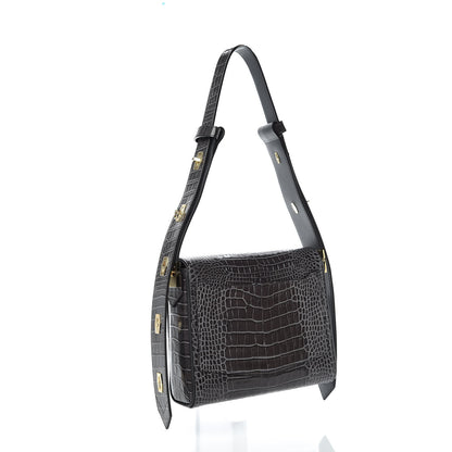 Givenchy Calfskin Crocodile Embossed Medium Eden Storm Grey 3 of 8
