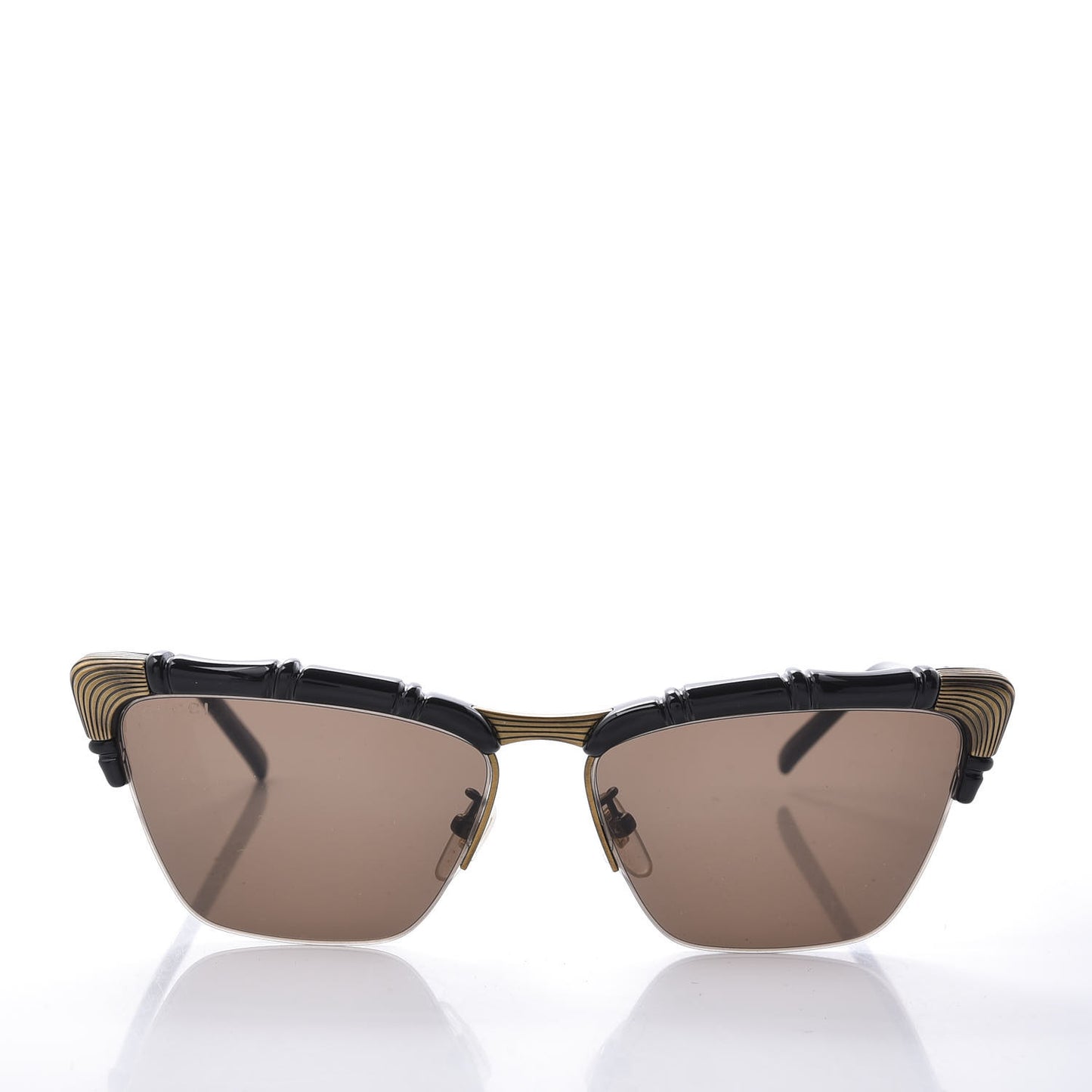 Acetate Metal Bamboo Sunglasses GG660S Black Brown