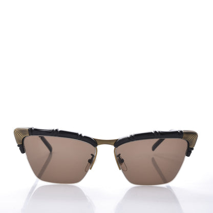 Gucci Acetate Metal Bamboo Sunglasses GG660S Black Brown 2 of 9