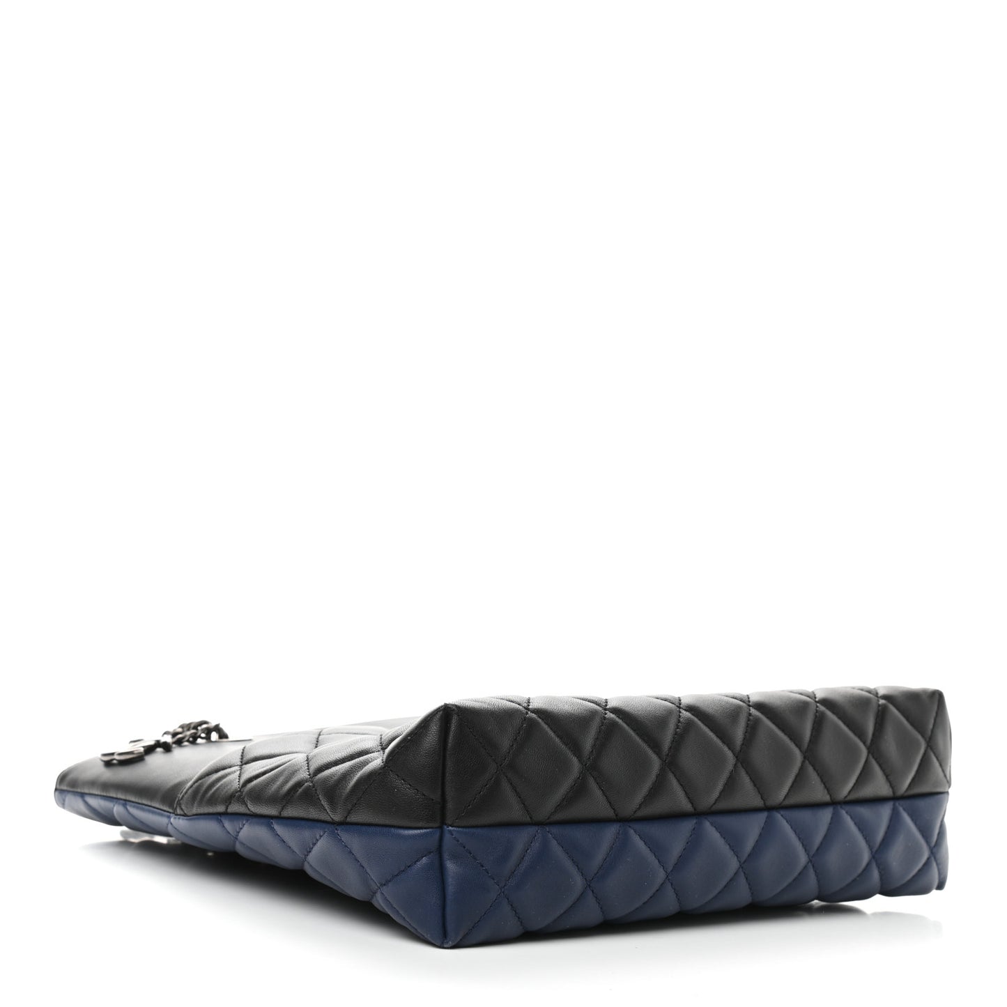Lambskin Quilted Small Urban Delight Tote Black Blue