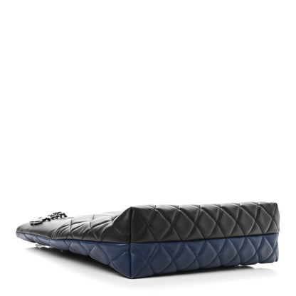 Chanel Lambskin Quilted Small Urban Delight Tote Black Blue 4 of 10