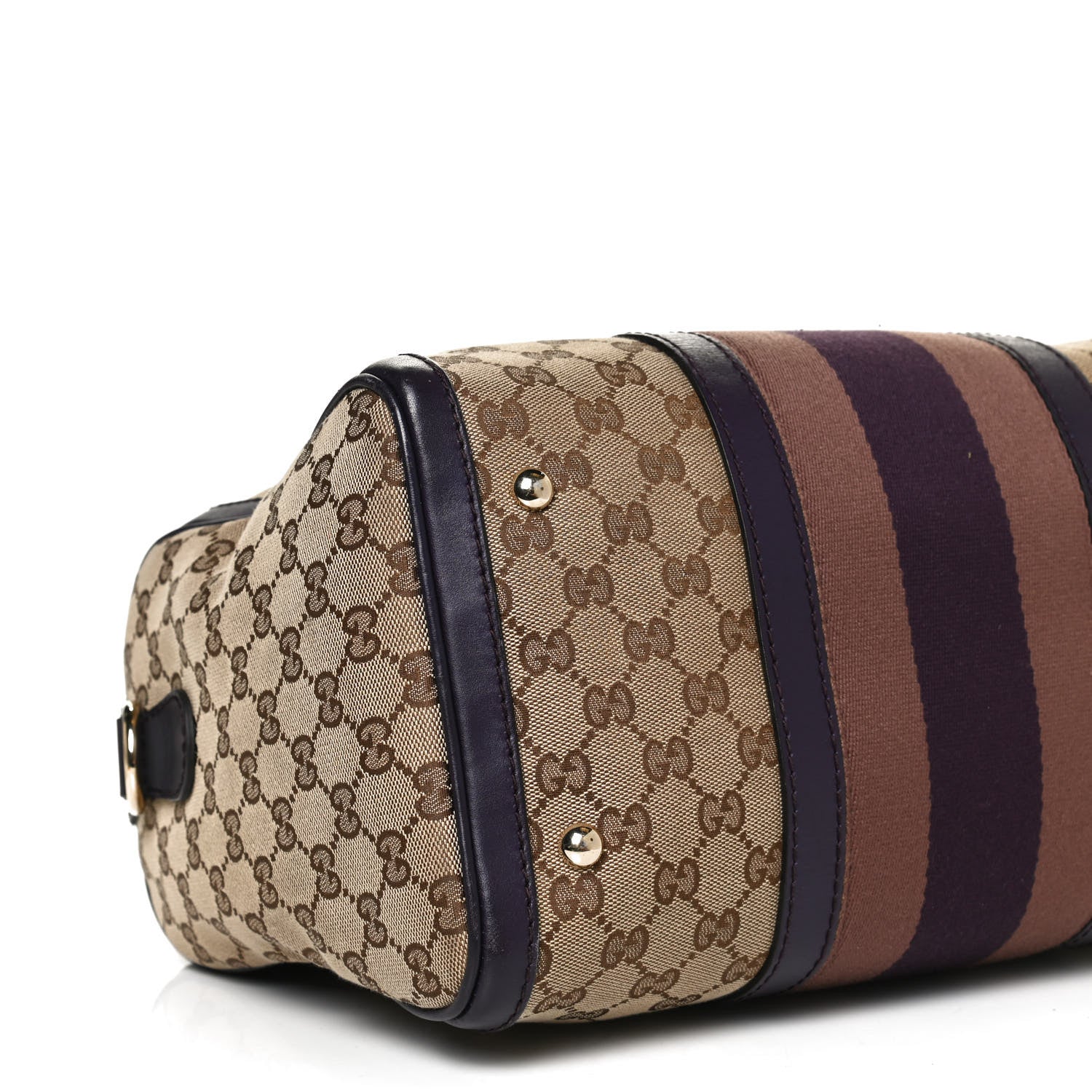Gucci Monogram Vintage Web Medium Boston Dark Purple 11 of 12