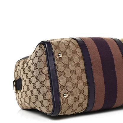 Gucci Monogram Vintage Web Medium Boston Dark Purple 11 of 12