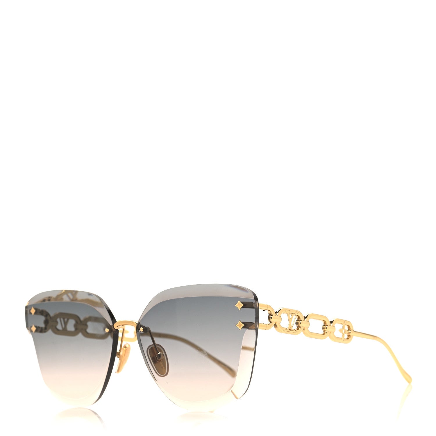 Louis Vuitton Metal Rimless LV Jewel Cat Eye Sunglasses Gradient Blue 1 of 7