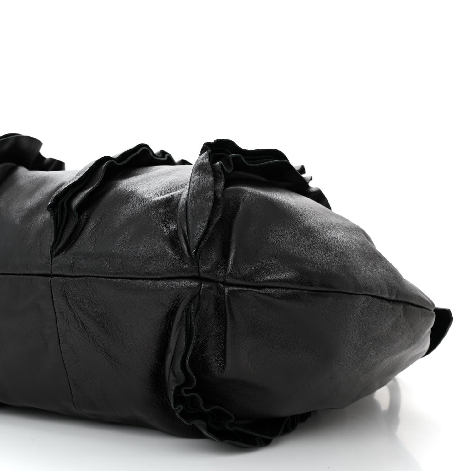 Prada Nappa Ruffle Hobo Black 9 of 9
