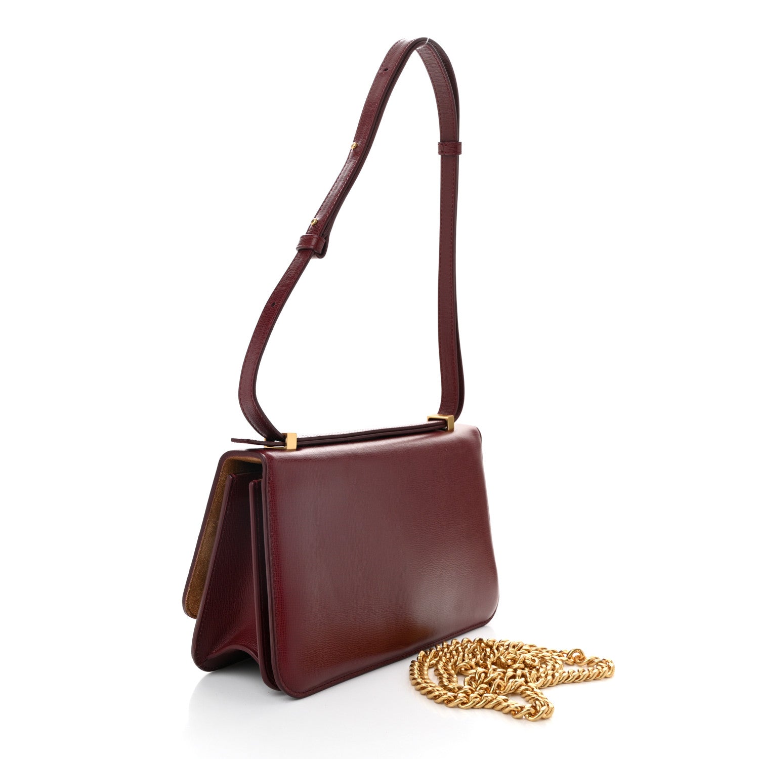 Bottega Veneta Calfskin Stamped Classic BV Bag Dark Red 3 of 10