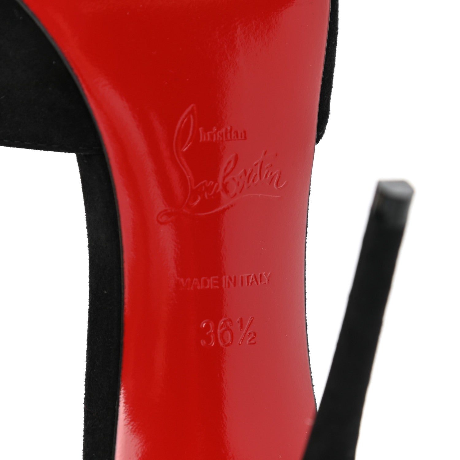 Christian Louboutin Veau Velours Fringe Courtain 100 Pumps 36.5 Black 6 of 8