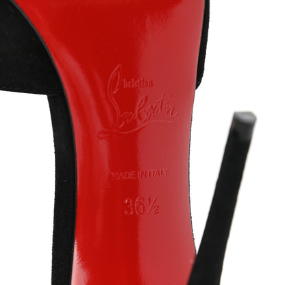 Christian Louboutin Veau Velours Fringe Courtain 100 Pumps 36.5 Black 6 of 8