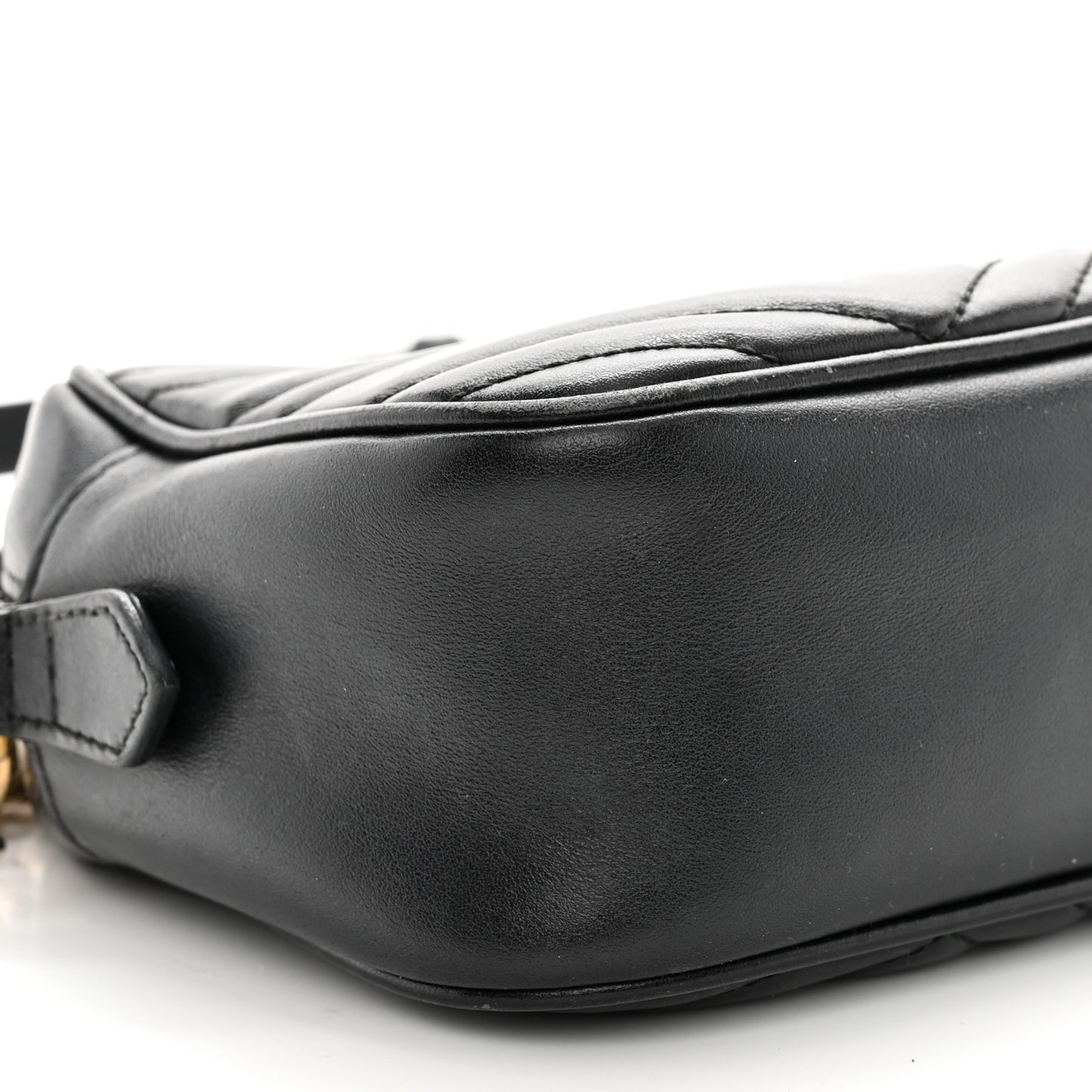 Calfskin Matelasse Small GG Marmont Chain Shoulder Bag Black