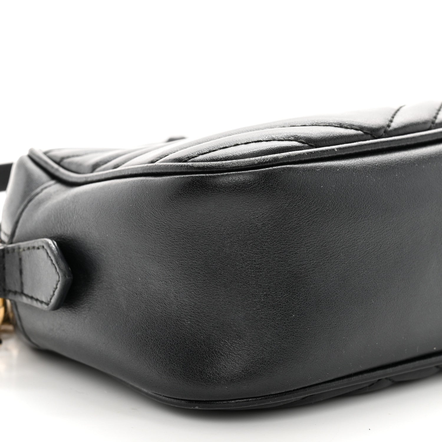 Gucci Calfskin Matelasse Small GG Marmont Chain Shoulder Bag Black 9 of 12