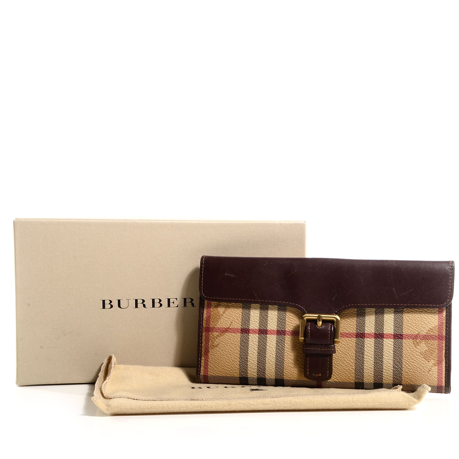 Burberry Haymarket Check Continental Wallet Brown 9 of 9