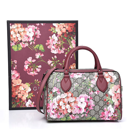 Gucci GG Supreme Monogram Blooms Small Boston Beige Multicolor Dry Rose 9 of 9