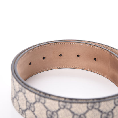 Gucci GG Supreme Monogram Selleria Calfskin Interlocking G 40mm Belt 90 36 Beige Blue 5 of 10