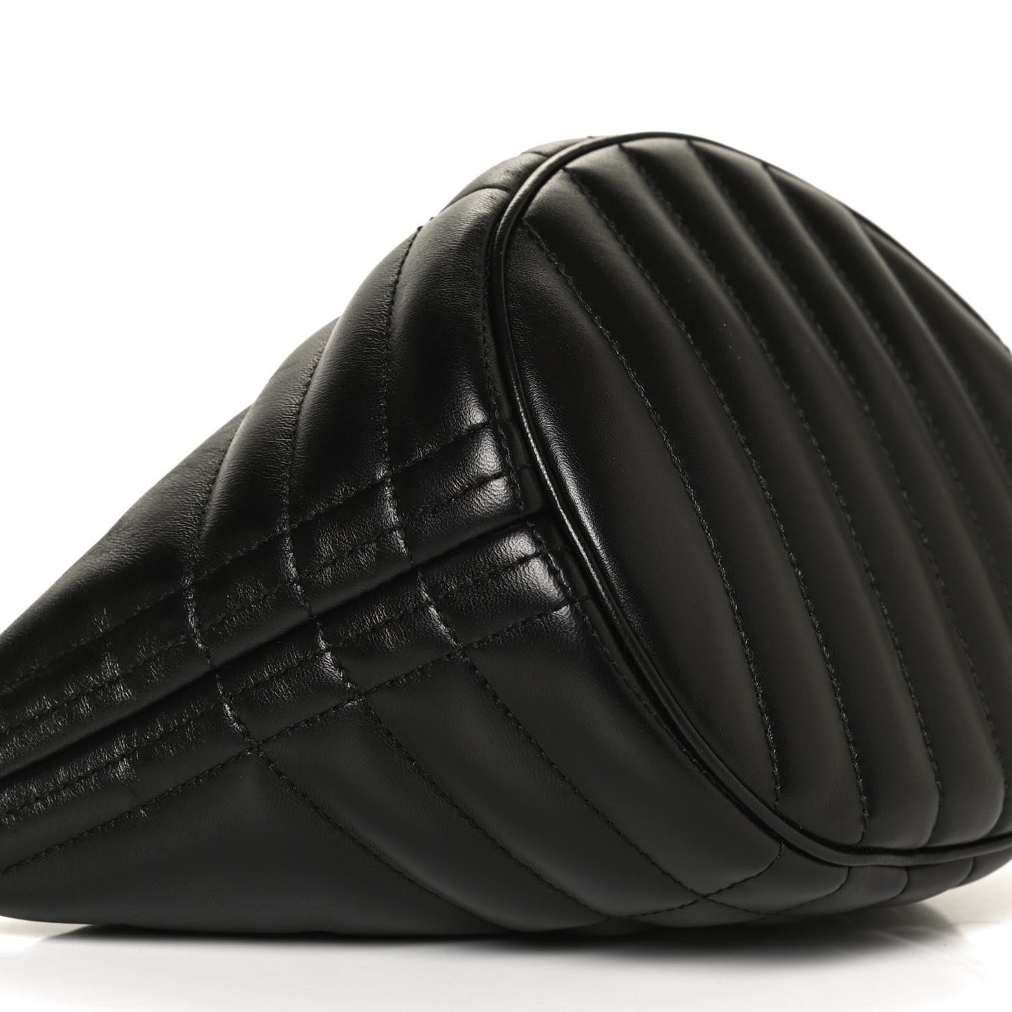 Lambskin Quilted Small Crescent Lola Bag Black
