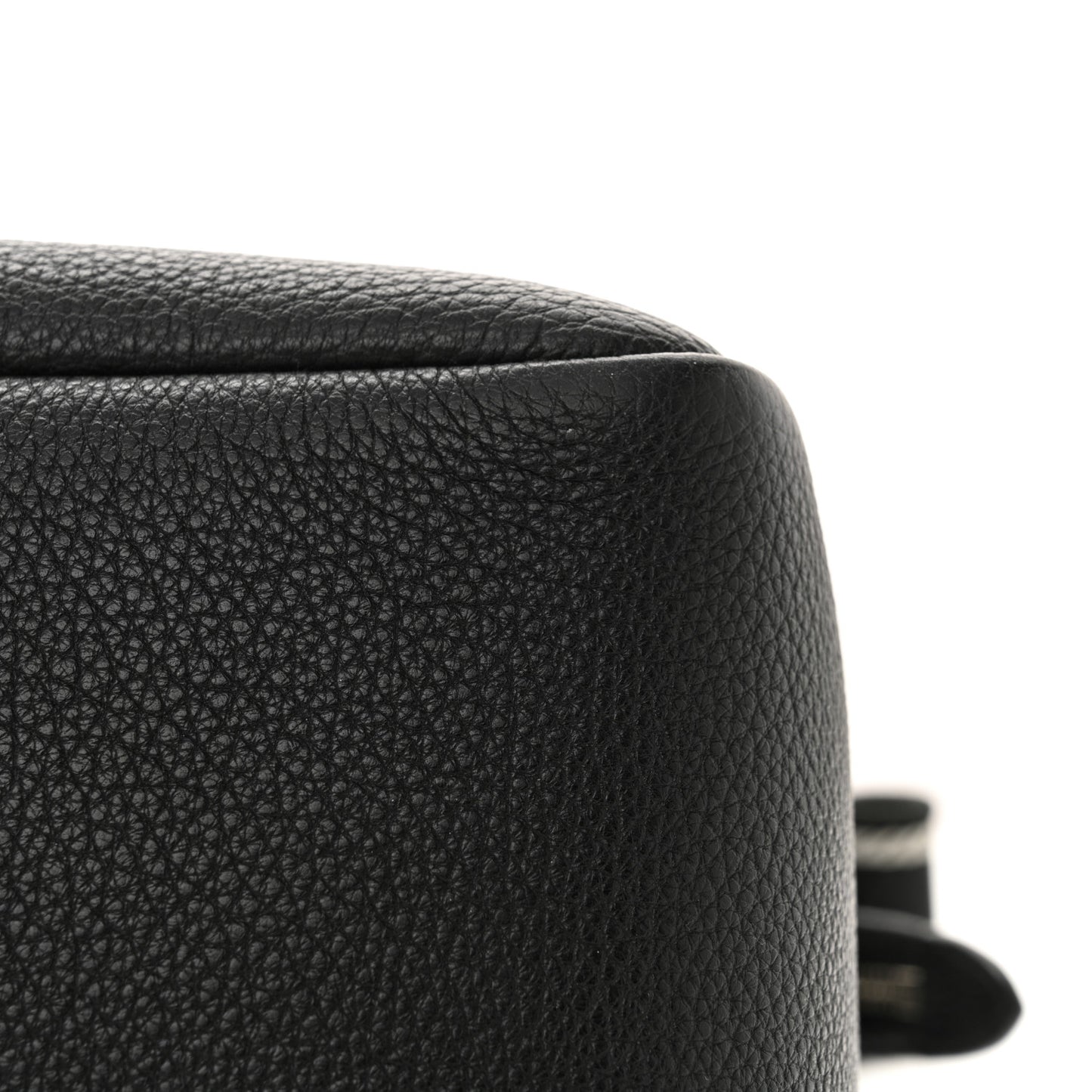 Vitello Daino Soft Medium Zippered Top Handle Bag Black
