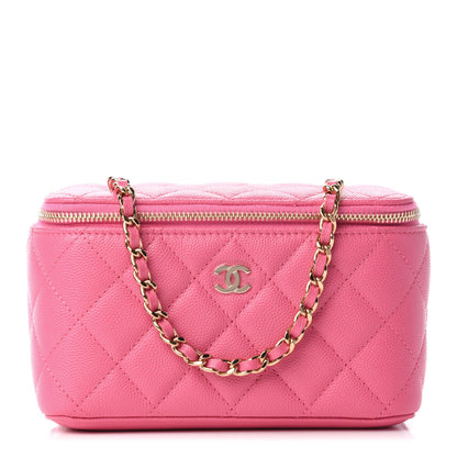 Chanel Caviar Quilted Small Vanity Case With Chain Pink 1 of 10