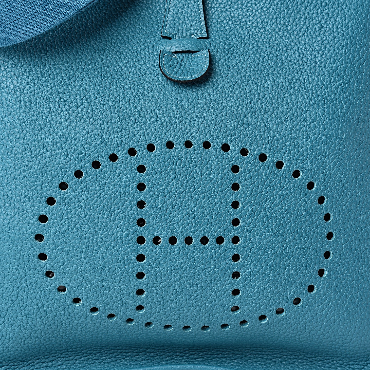 Hermes Taurillon Clemence Evelyne III GM Turquoise 8 of 10