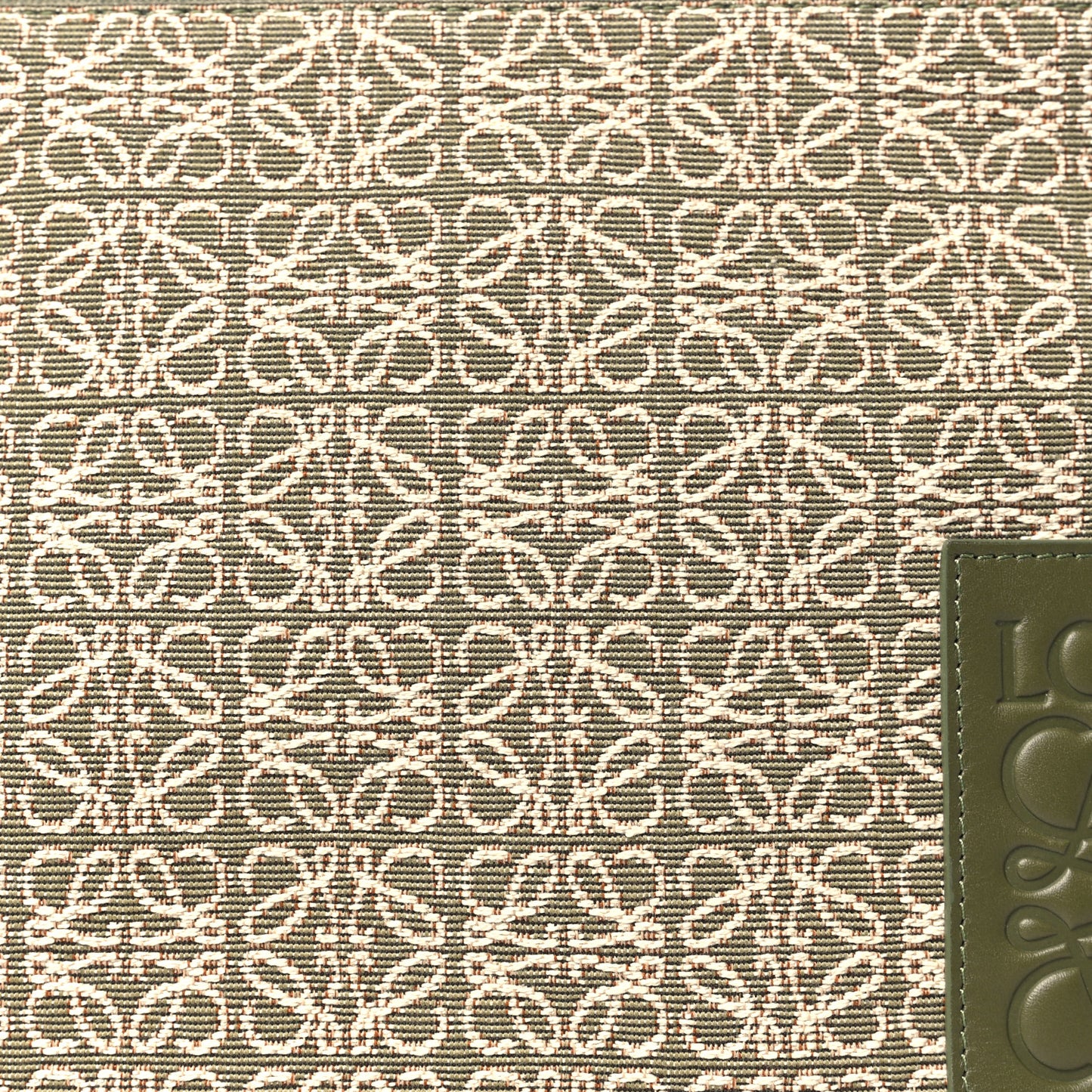 Jacquard Anagram Calfskin Clutch Avocado Green