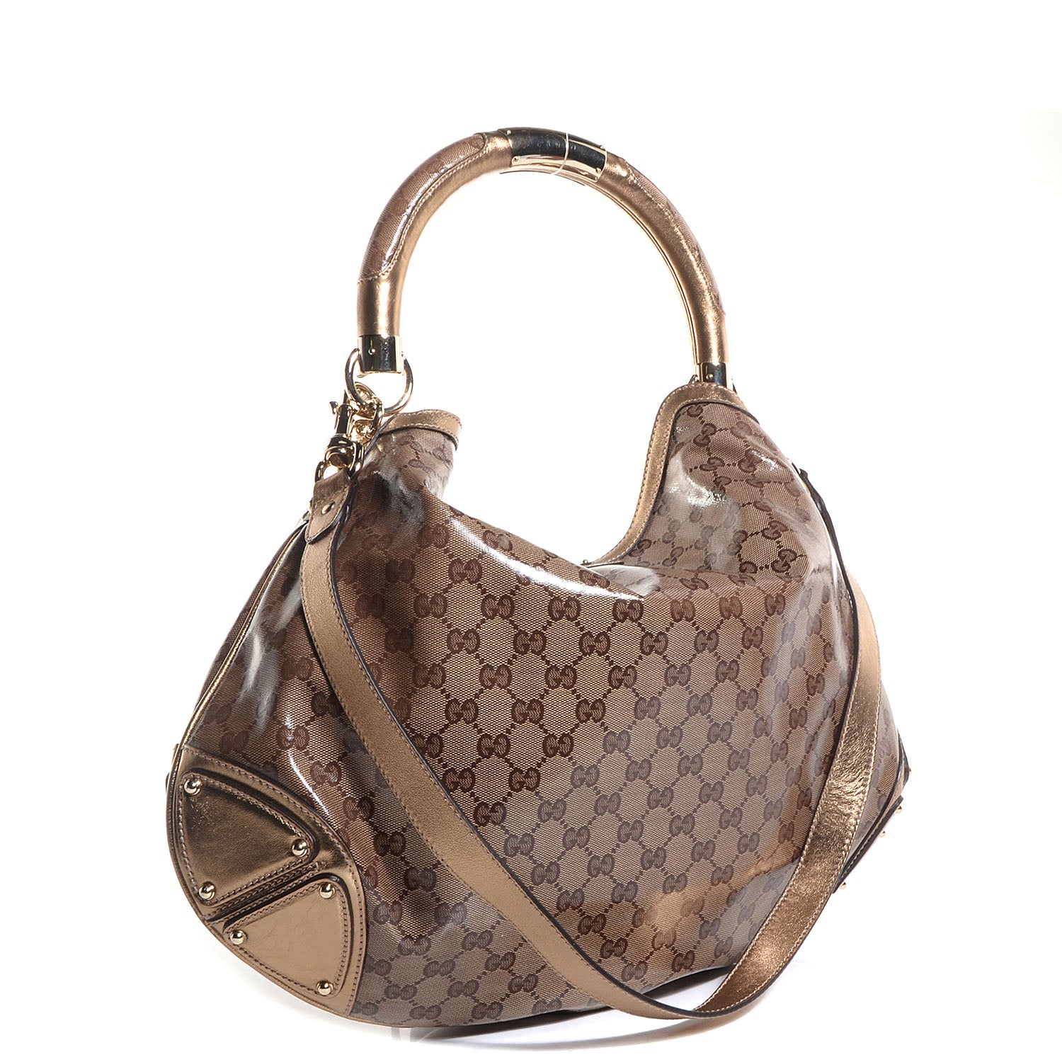 Gucci Crystal Monogram Large Indy Top Handle Bag 3 of 10