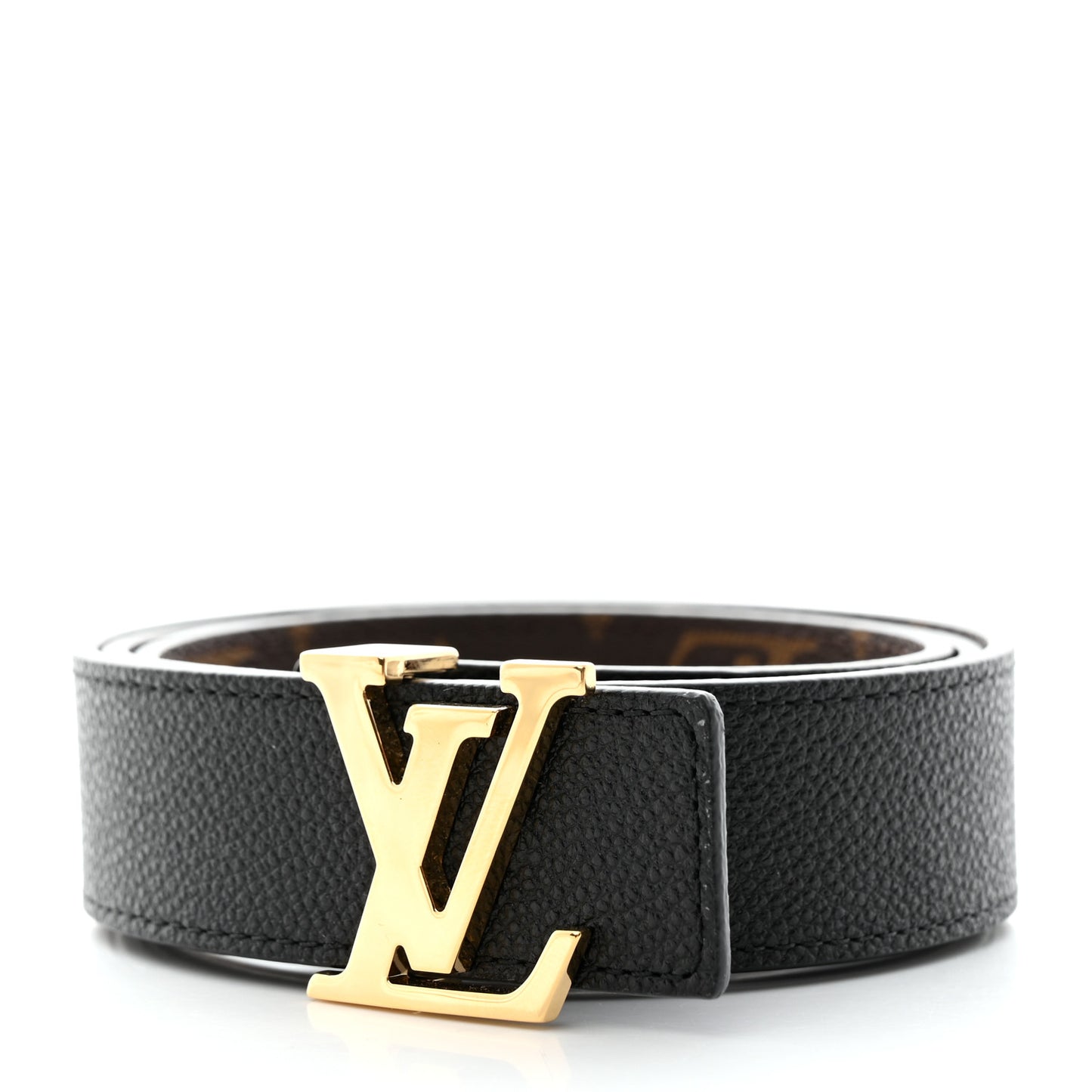 Calfskin Monogram 30mm LV Initiales Reversible Belt 80 32 Black