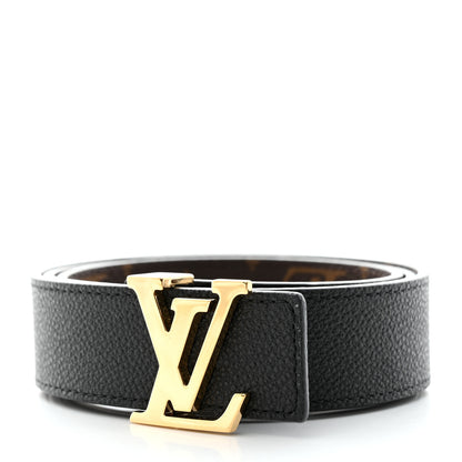 Louis Vuitton Calfskin Monogram 30mm LV Initiales Reversible Belt 80 32 Black 2 of 6
