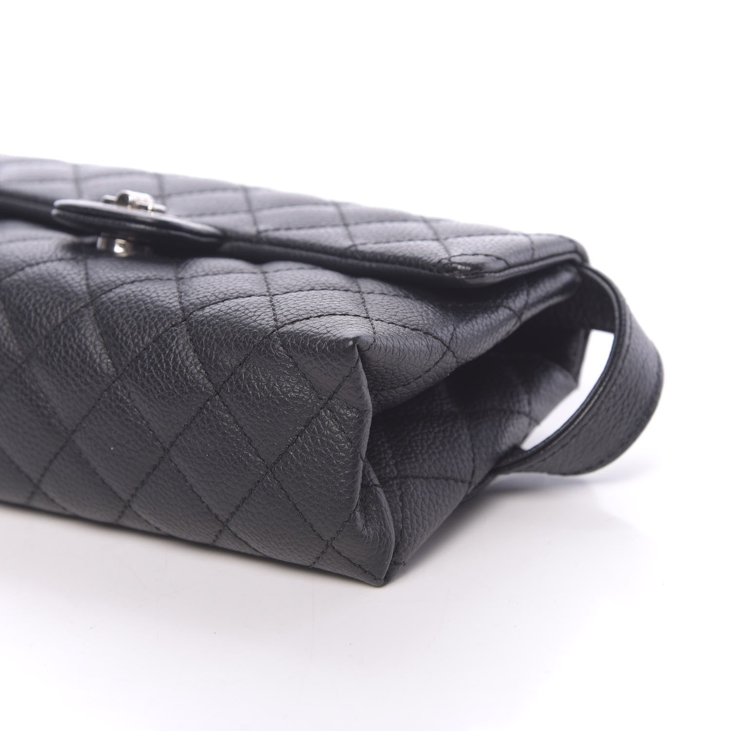 Chanel Grained Calfskin Quilted 2.55 Reissue Flap Belt Bag Clutch Black 10 of 13