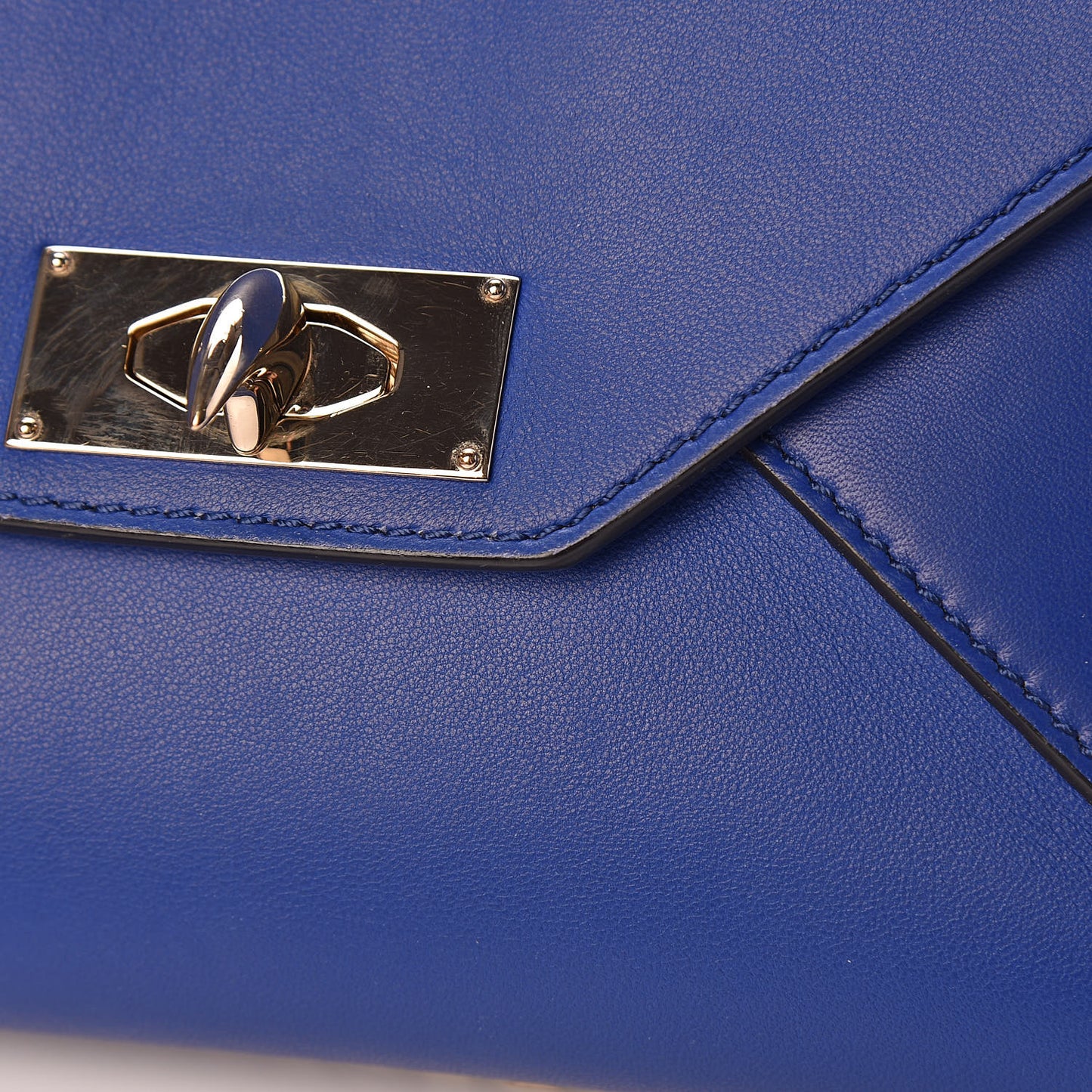 Lambskin Medium Shark Lock Envelope Shoulder Bag Blue