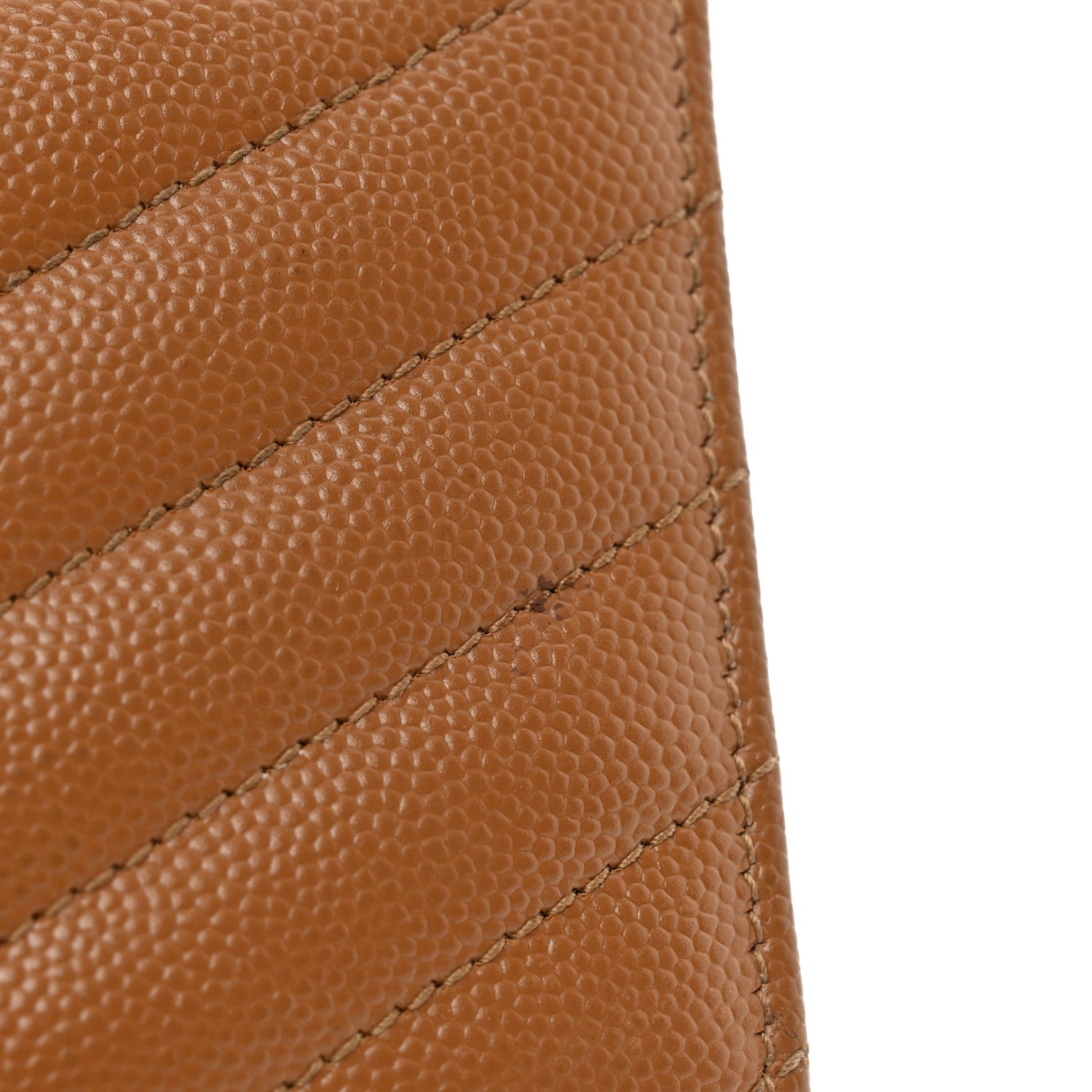 Saint Laurent Grain De Poudre Matelasse Chevron Monogram Zipped Card Case Natural Dark 9 of 10