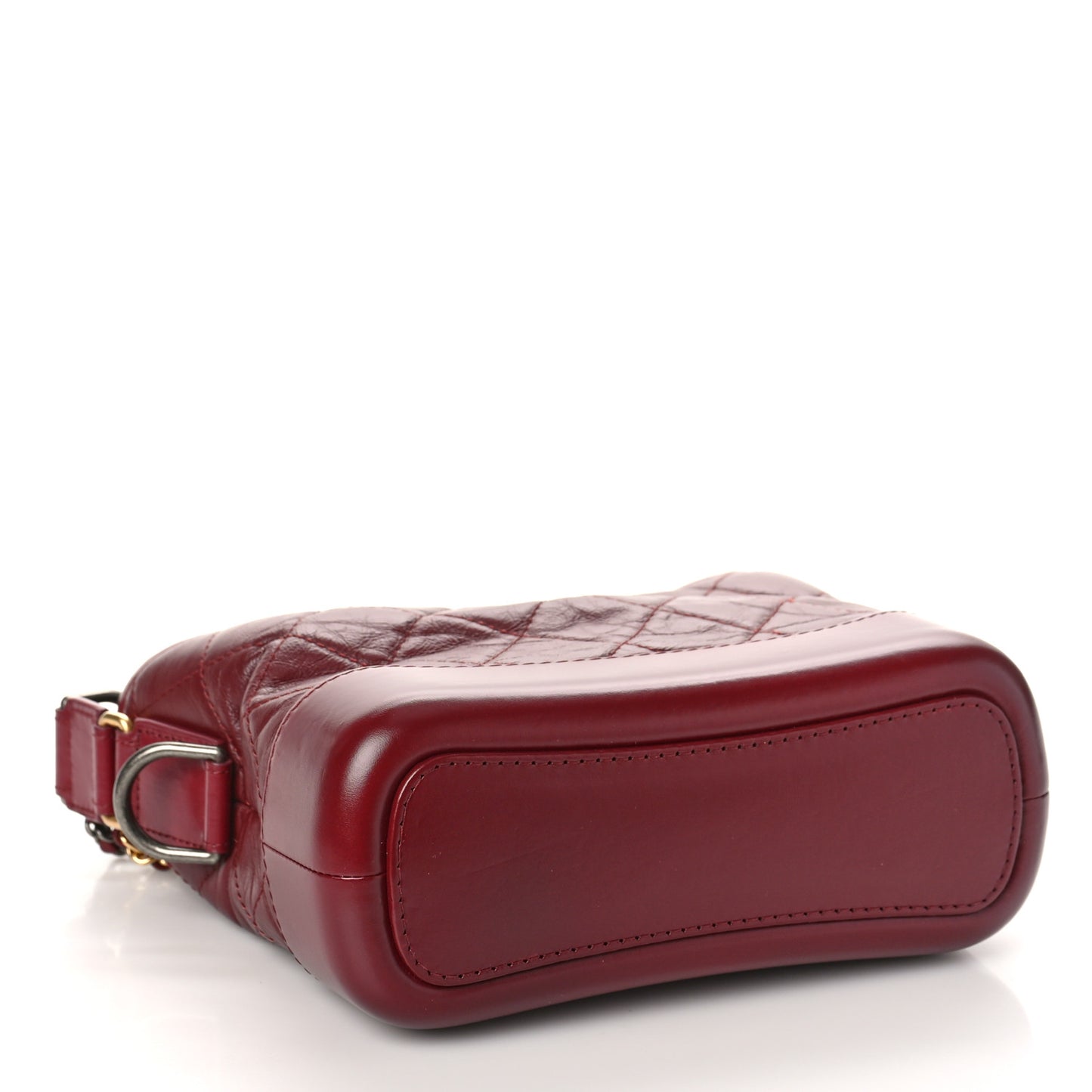 Aged Calfskin Quilted Small Gabrielle Hobo Burgundy
