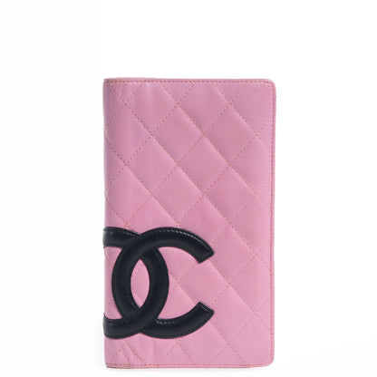 Chanel Calfskin Quilted Cambon Quilted Yen Wallet Pink 1 of 8