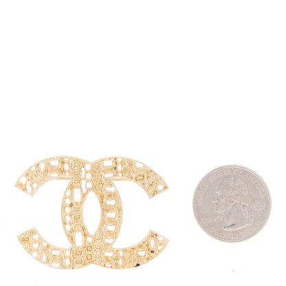 Chanel Metal Chains CC Brooch Pin Gold 2 of 4
