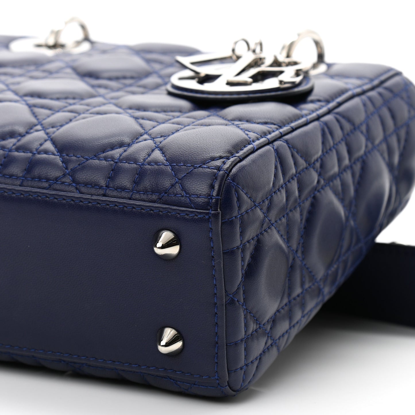 Lambskin Cannage Small Lucky Badges My Lady Dior Navy