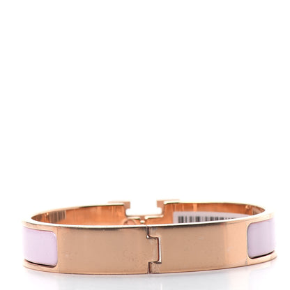 Hermes Enamel Narrow Clic Clac H Bracelet GM Rose Dragee 3 of 4