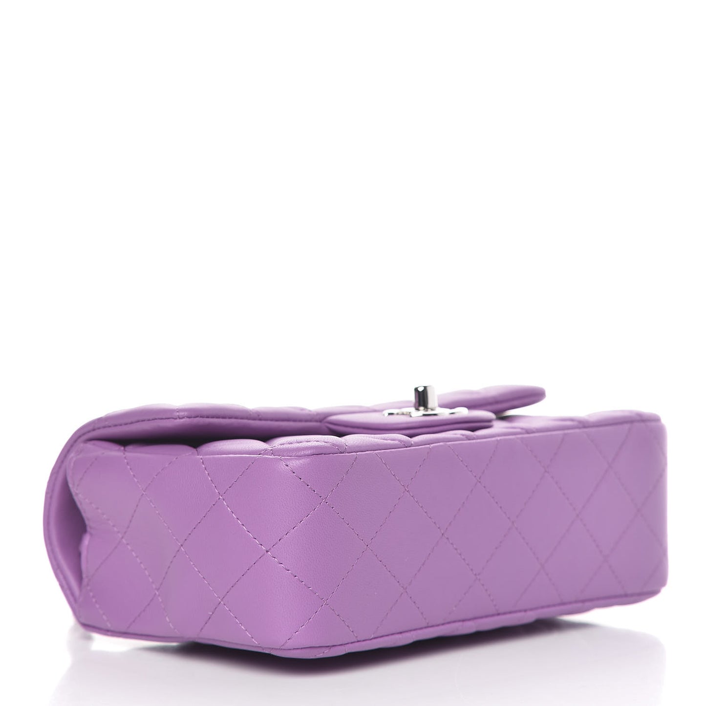 Lambskin Quilted Mini Rectangular Flap Purple
