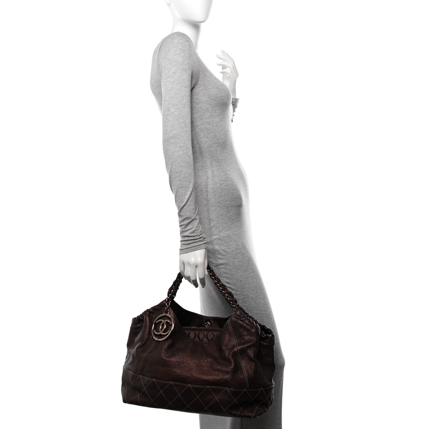 Chanel Metallic Calfskin Baby Coco Cabas Bronze 2 of 14