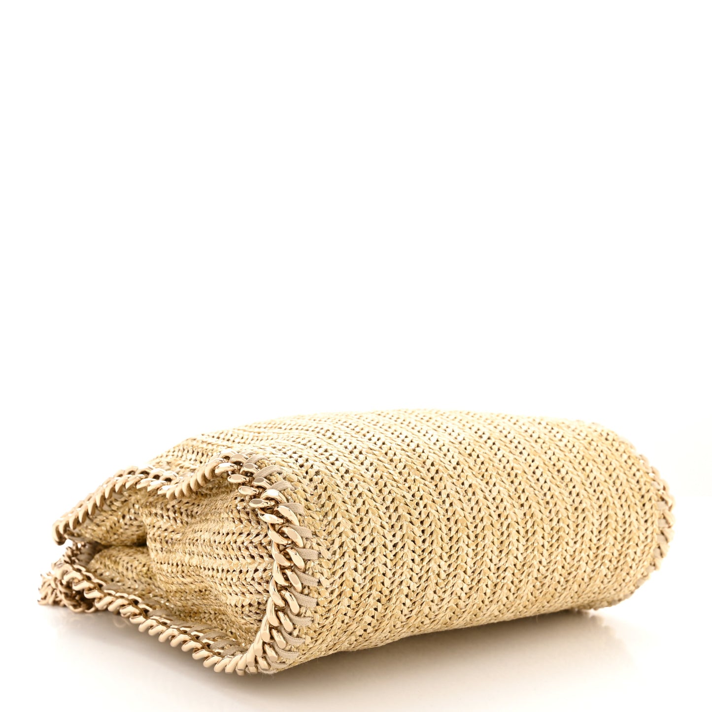 Metallic Raffia Mini Falabella Tote Gold