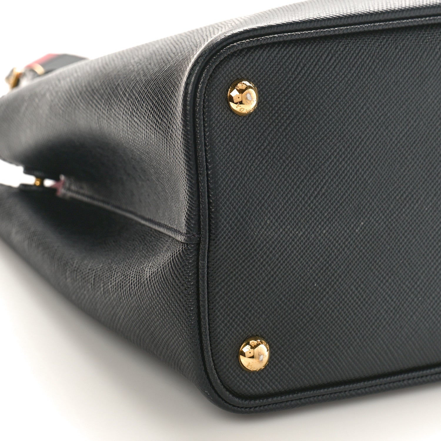 Prada Saffiano Cuir Small Double Bag Black Fuoco 7 of 10